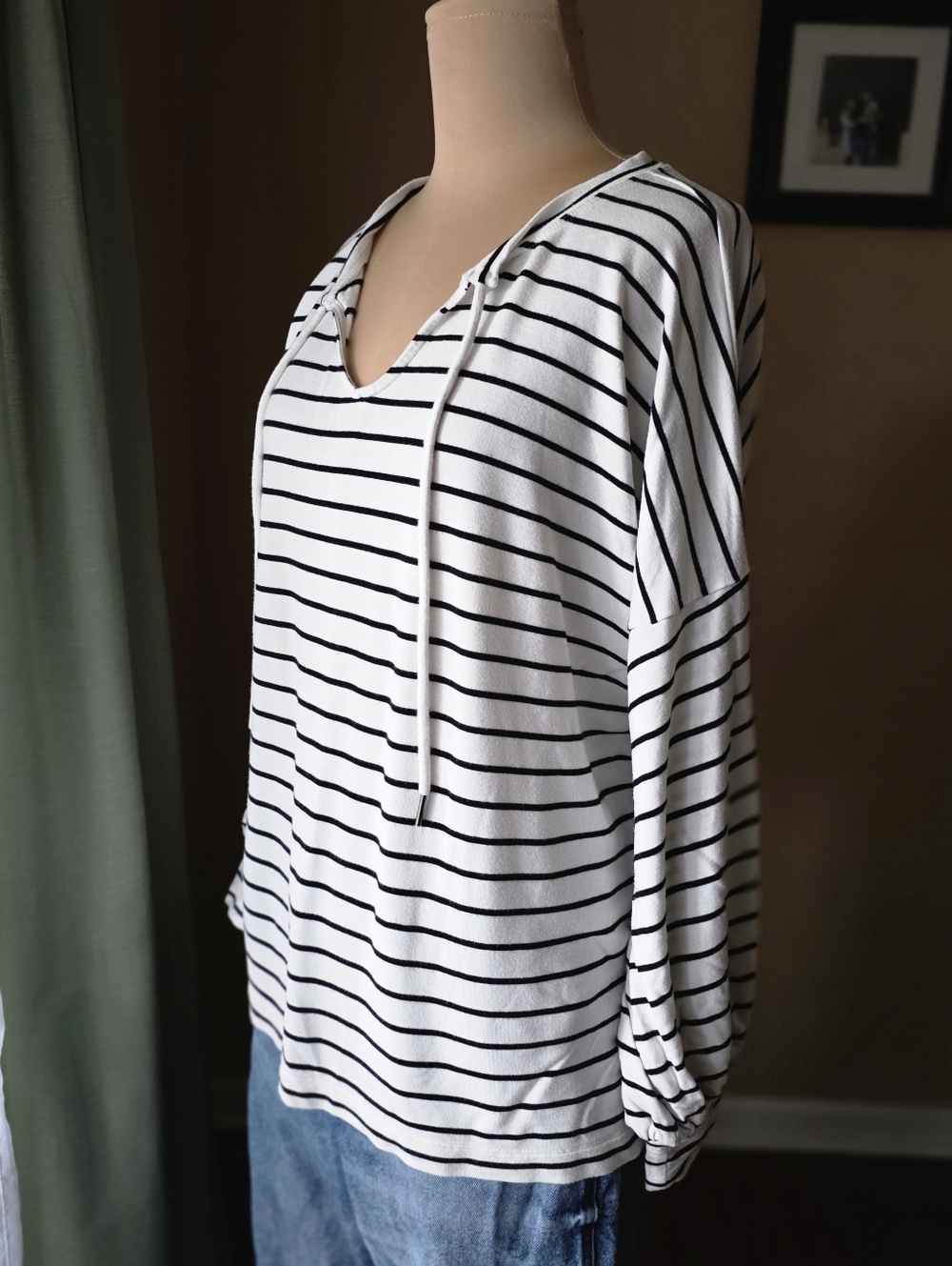 Cabi Relax Game Day Striped Pullover Sweatshirt - Women's Size Medium - Picture 2 of 9